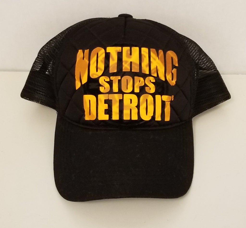 Nothing Stops Detroit Black Trucker Cap
