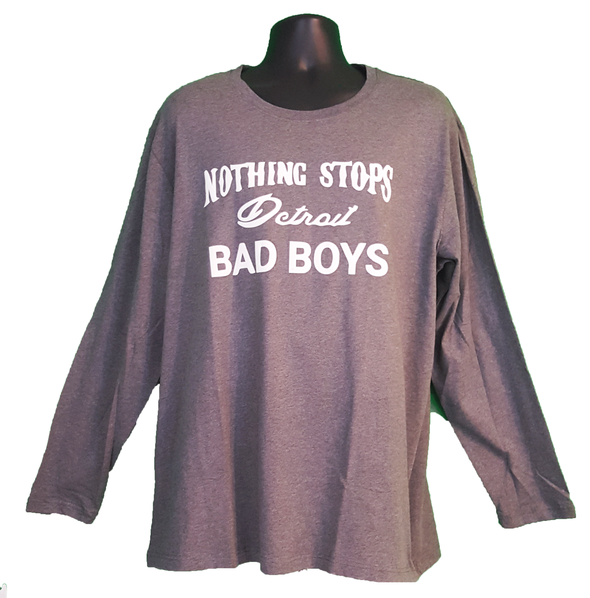 Nothing Stops Detroit Unisex Gray BAD BOYS Long Sleeve Tee