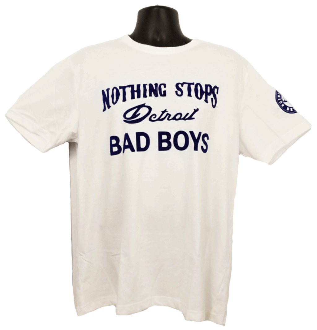 Nothing Stops Detroit Unisex White BAD BOYS Short Sleeve Tee