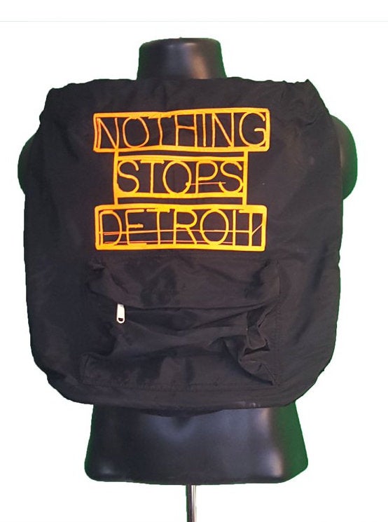 Nothing Stops Detroit Black Neon Sign Sackpack