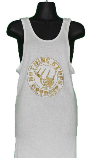 Nothing Stops Detroit Unisex Gray Ribbed Tank Top
