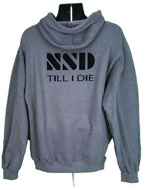 Nothing Stops Detroit Unisex Gray with Black Text NSD Till I Die One Color Logo Hoodie