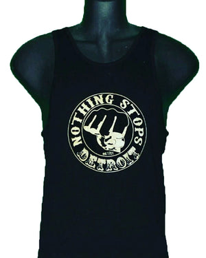 Nothing Stops Detroit Unisex Black Ribbed Tank Top