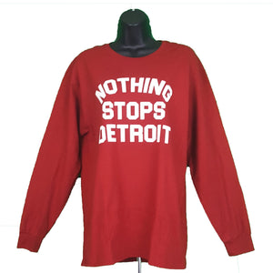 Nothing Stops Detroit Unisex Red Collegiate Long Sleeve Tee