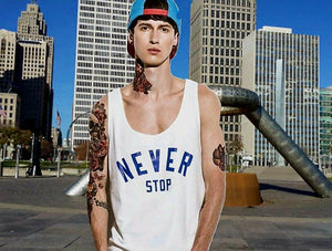 Nothing Stops Detroit Unisex White Never Stop Tank Top